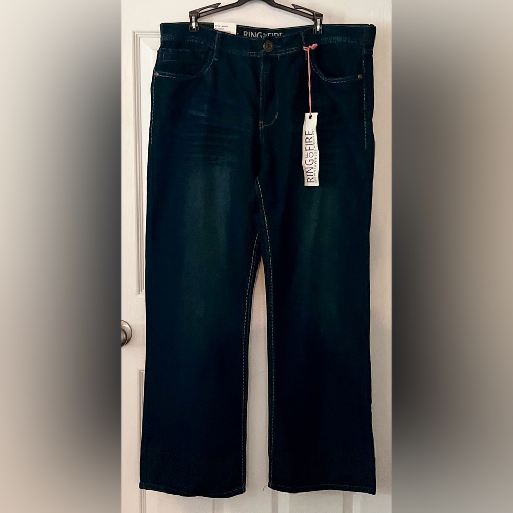 NWT Ring of Fire Boot Cut High Street Blue Jeans Men’s size 38”x30”
